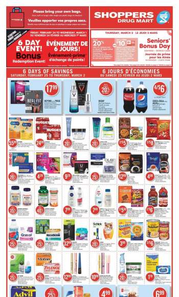 Circulaire Shoppers Drug Mart - 25 Février 2023 - 02 Mars 2023.