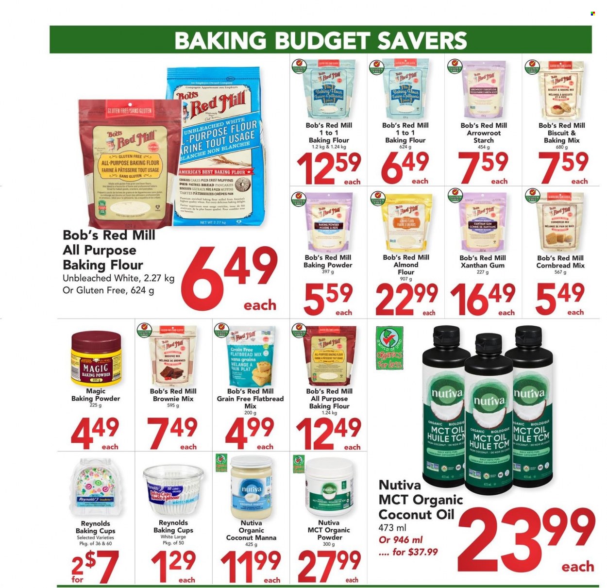 thumbnail - Buy-Low Foods Flyer - March 01, 2023 - March 31, 2023 - Sales products - bread, cake, corn bread, flatbread, muffin, brownie mix, pizza, pancakes, cookies, biscuit, baking powder, flour, almond flour, baking mix, coconut oil. Page 5.