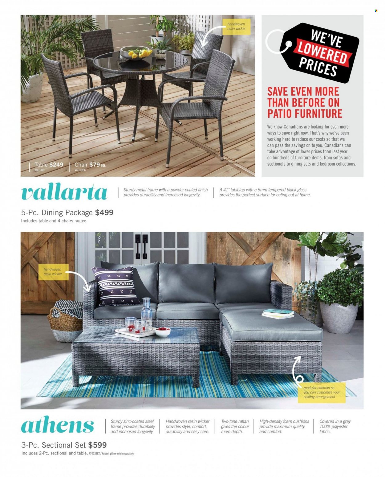 thumbnail - The Brick Flyer - March 01, 2023 - July 31, 2023 - Sales products - cushion, pillow, chair, sofa, ottoman, patio furniture, metal frame. Page 2.