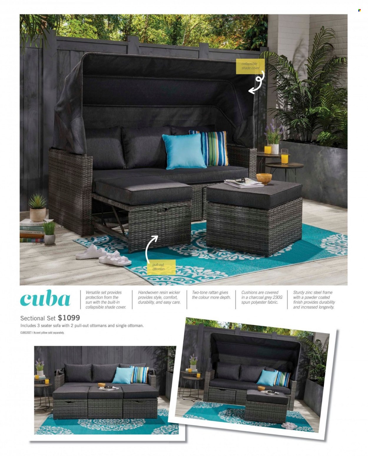 thumbnail - The Brick Flyer - March 01, 2023 - July 31, 2023 - Sales products - cushion, pillow, sofa, ottoman. Page 5.