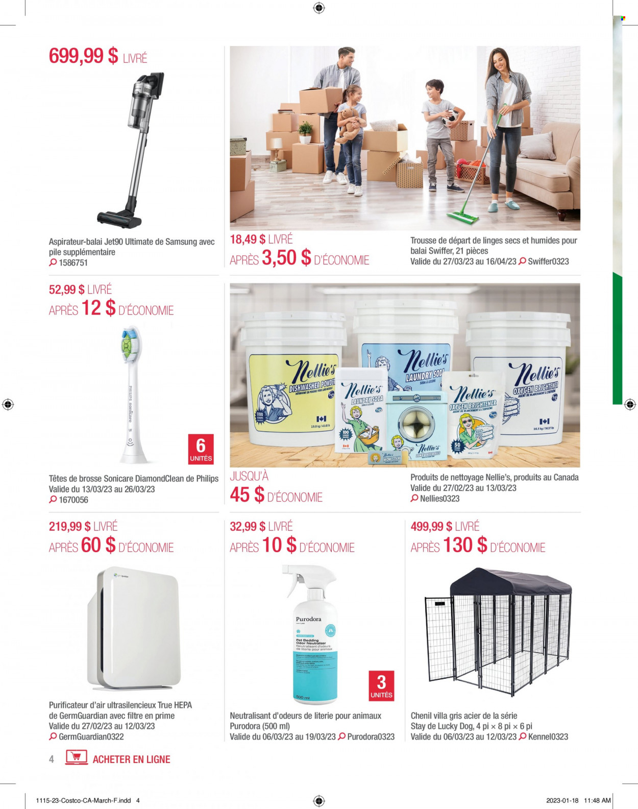 thumbnail - Costco Flyer - March 01, 2023 - March 31, 2023 - Sales products - Philips, Swiffer, Samsung, Sonicare. Page 4.