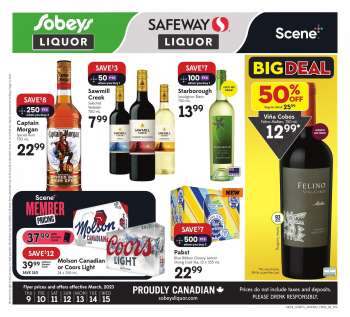 Sobeys Liquor Flyer - March 09, 2023 - March 15, 2023.