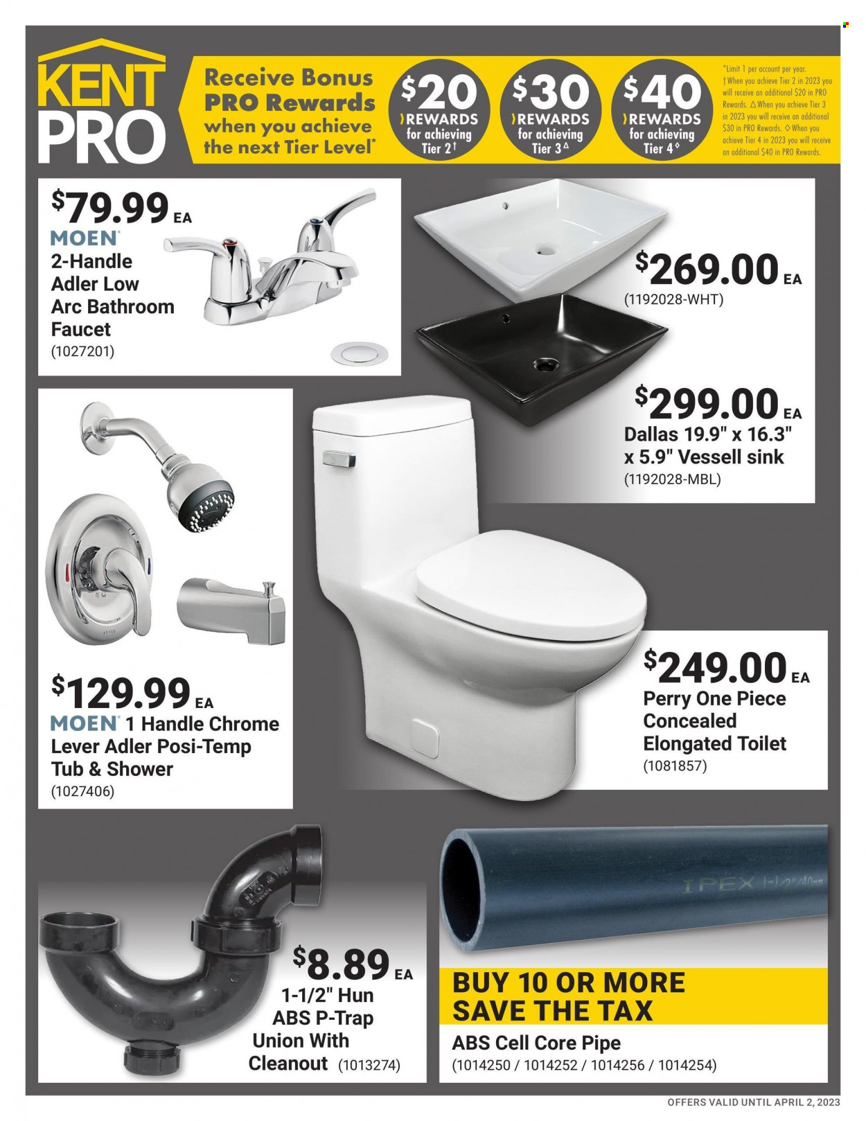thumbnail - Kent Flyer - March 06, 2023 - April 02, 2023 - Sales products - pipe, toilet, faucet, sink. Page 3.