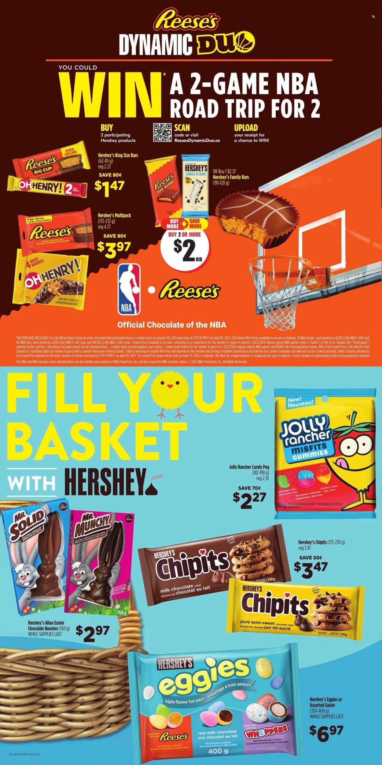 thumbnail - FreshCo. Flyer - March 16, 2023 - March 22, 2023 - Sales products - melons, Reese's, Hershey's, cookies, milk chocolate, peanut butter, sherry, bowl. Page 13.