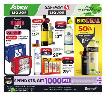 Circulaire Sobeys Liquor - 16 Mars 2023 - 22 Mars 2023.
