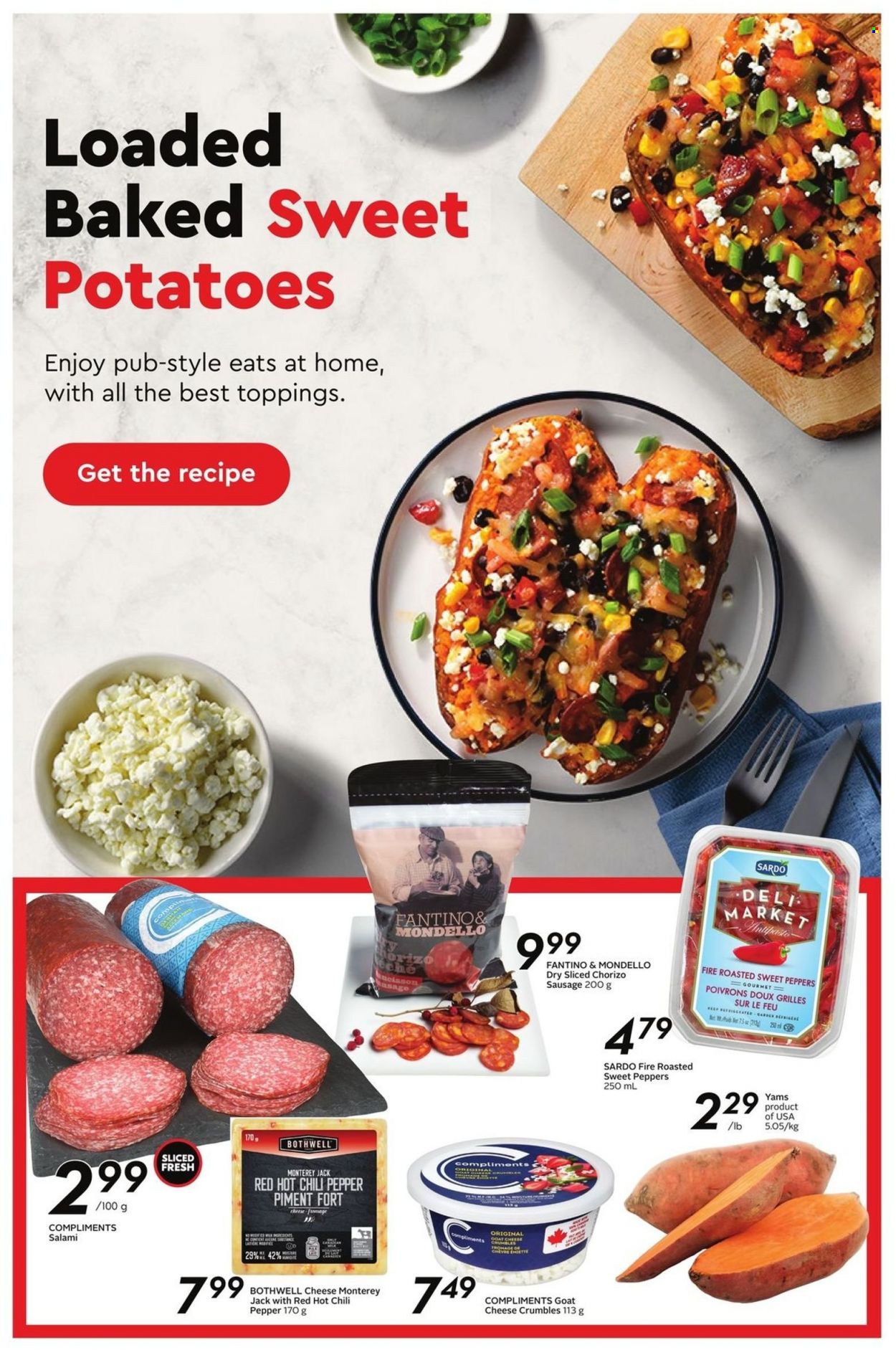 thumbnail - Safeway Flyer - March 16, 2023 - March 22, 2023 - Sales products - sweet peppers, sweet potato, potatoes, salami, chorizo, sausage, goat cheese, Monterey Jack cheese, cheese, cheese crumbles, pepper. Page 5.