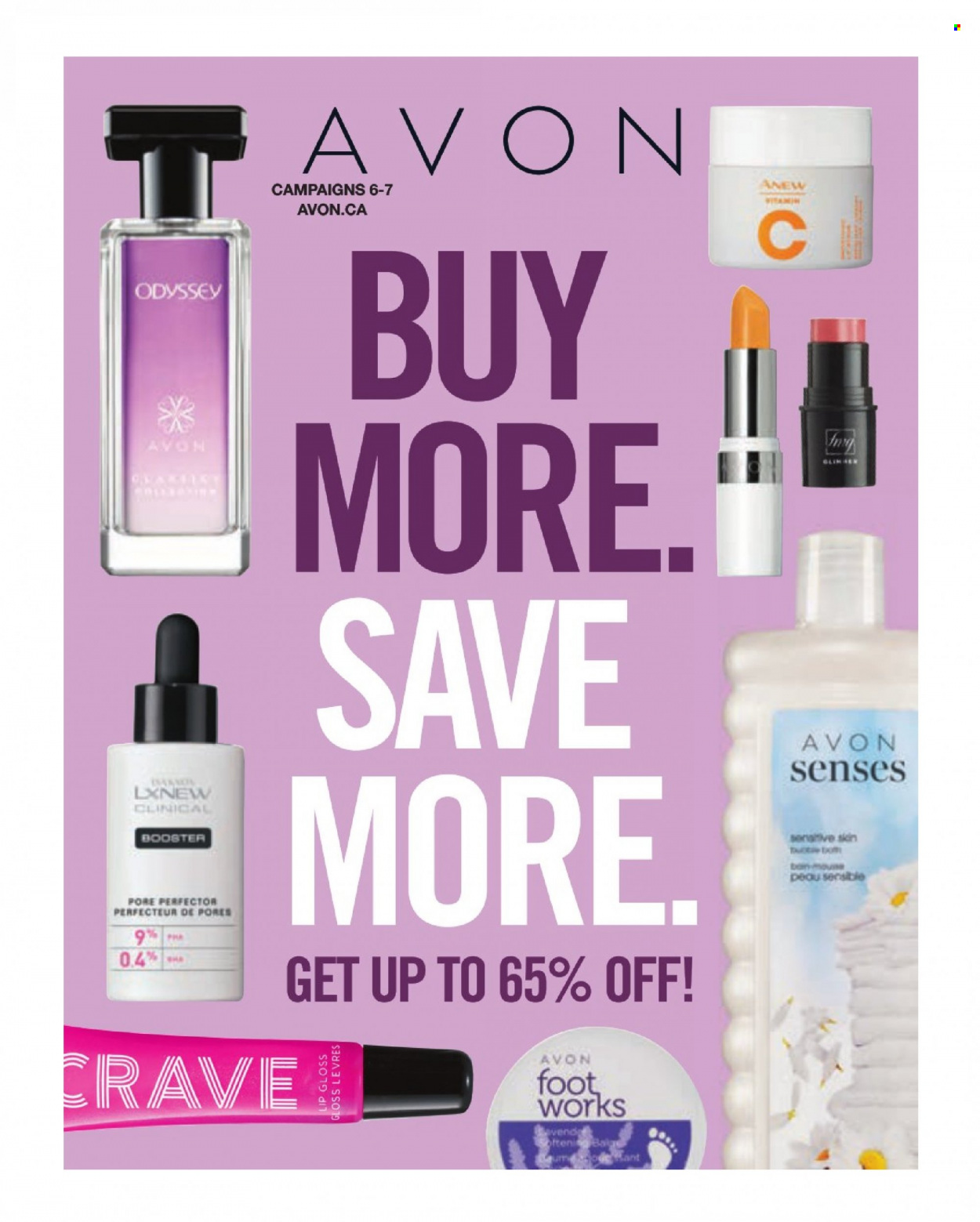 thumbnail - Avon Flyer - Sales products - Avon, Anew, lip gloss. Page 1.