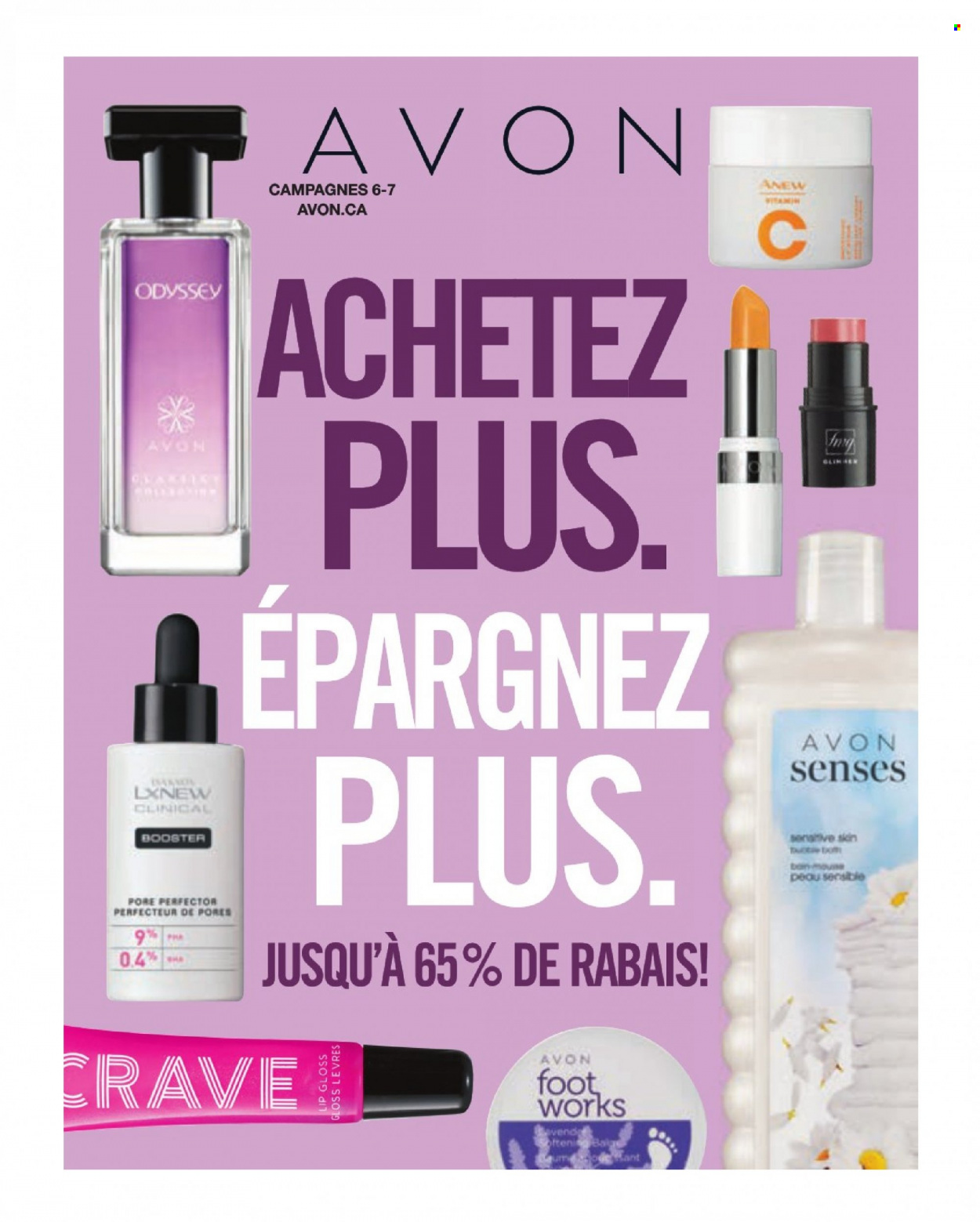 thumbnail - Avon Flyer - Sales products - Avon, Anew, lip gloss. Page 1.