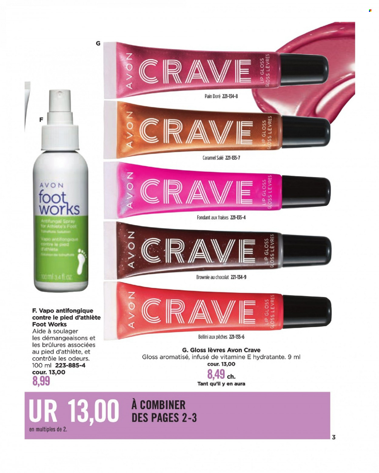 thumbnail - Avon Flyer - Sales products - antifungal spray, Avon, lip gloss. Page 3.