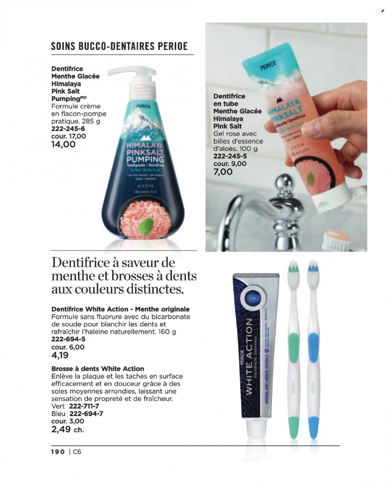thumbnail - Circulaire Avon - Produits soldés - dentifrice, Himalaya, brosse à dents. Page 190.