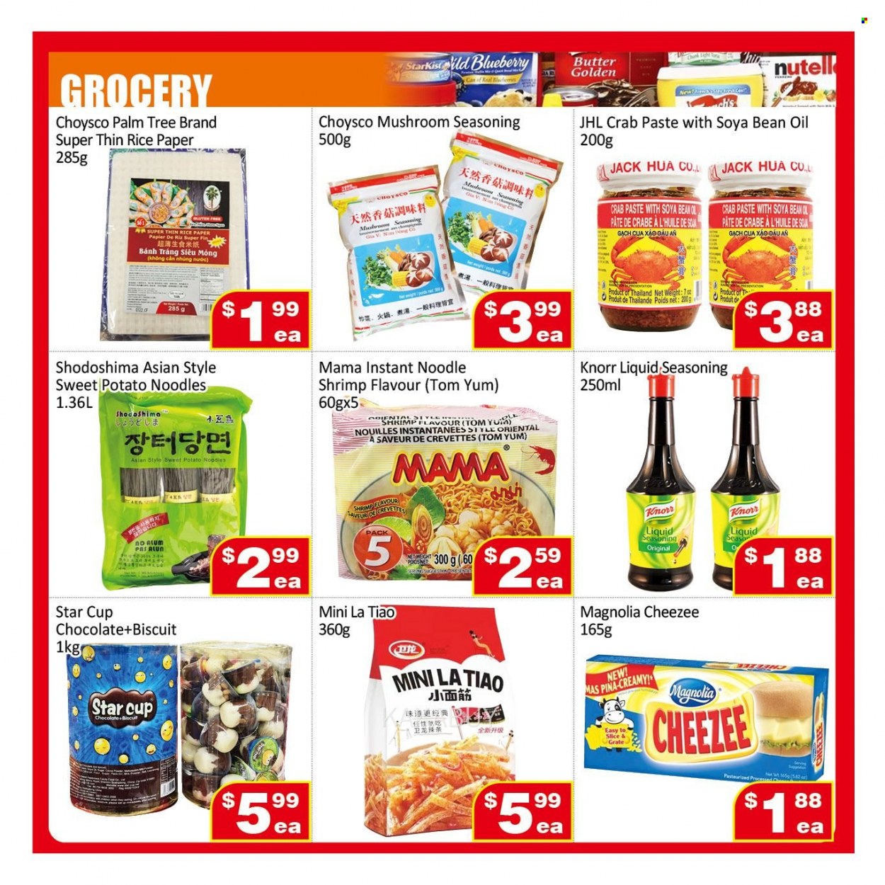 thumbnail - Jian Hing Supermarket Flyer - March 17, 2023 - March 23, 2023 - Sales products - mushrooms, sweet potato, crab, shrimps, noodles, chocolate, biscuit, spice, Knorr. Page 2.