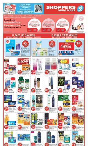 Circulaire Shoppers Drug Mart - 18 Mars 2023 - 23 Mars 2023.