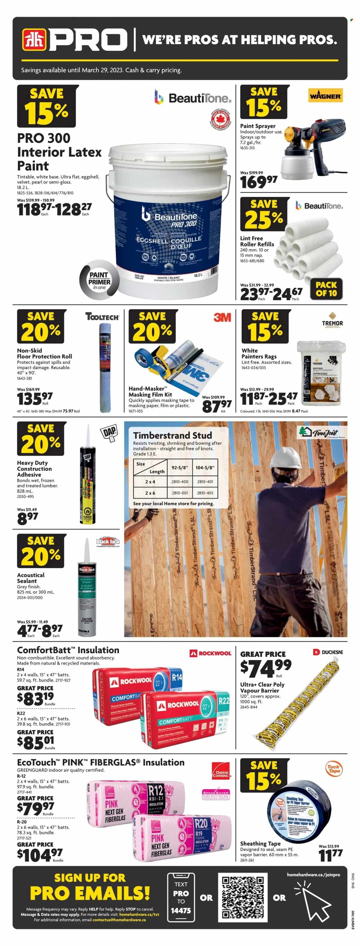 thumbnail - Home Building Centre Flyer - March 16, 2023 - March 29, 2023 - Sales products - roller, masking tape, paint sprayer, paint, tong, sprayer. Page 2.