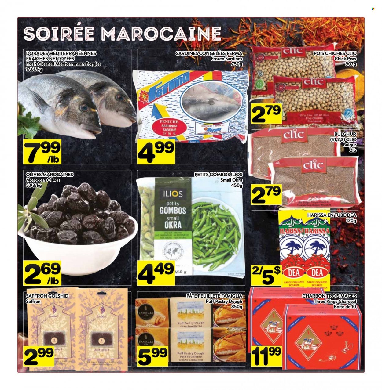 thumbnail - Circulaire PA Supermarché - 20 Mars 2023 - 26 Mars 2023 - Produits soldés - sardines, pâte feuilletée, pois chiche, boulghour, harissa. Page 2.