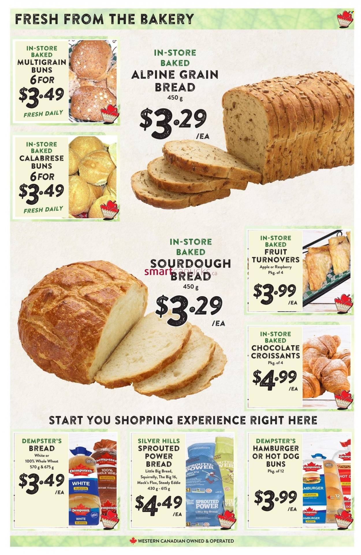 thumbnail - Nesters Food Market Flyer - March 23, 2023 - March 29, 2023 - Sales products - croissant, buns, turnovers, hamburger, baked fruit. Page 5.