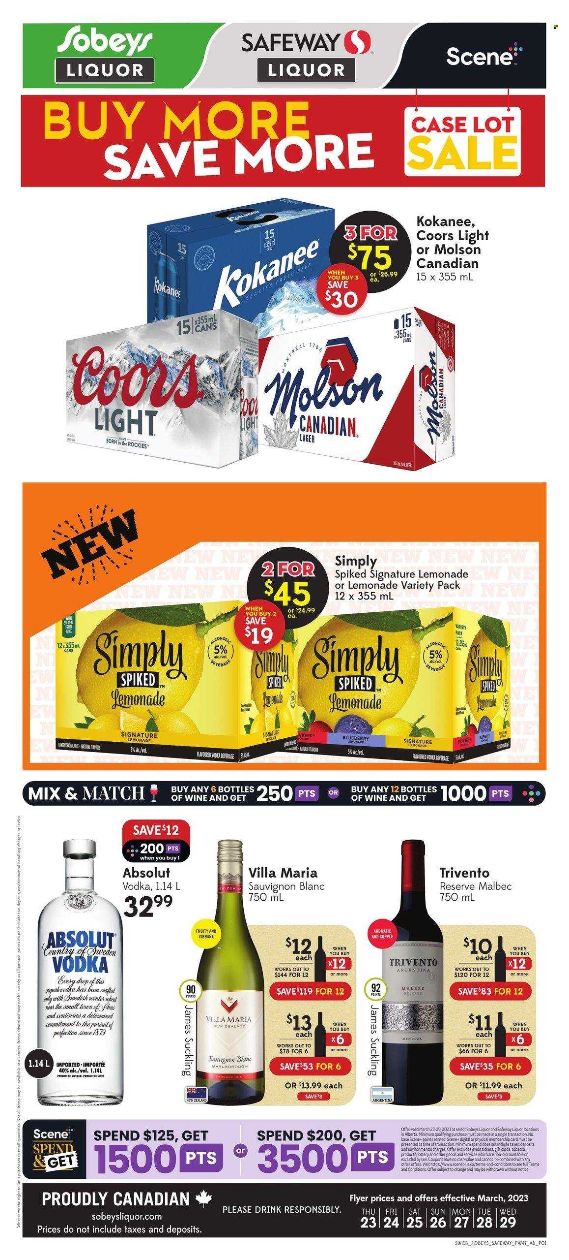 Sobeys Liquor flyer - March 23, 2023 - March 29, 2023. Page 1