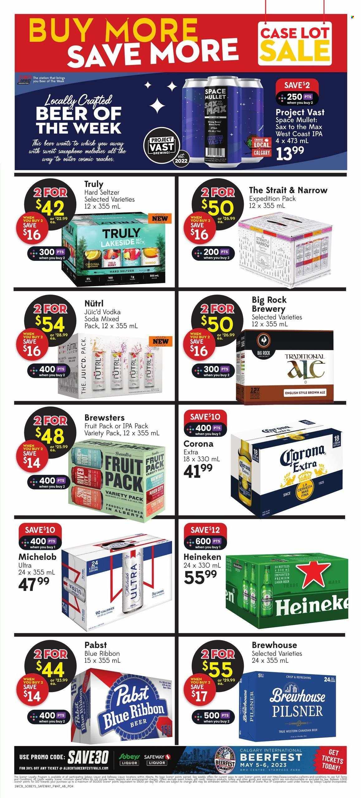 thumbnail - Sobeys Liquor Flyer - March 23, 2023 - March 29, 2023 - Sales products - liquor, Hard Seltzer, TRULY, vodka, Lindor, Michelob. Page 3.
