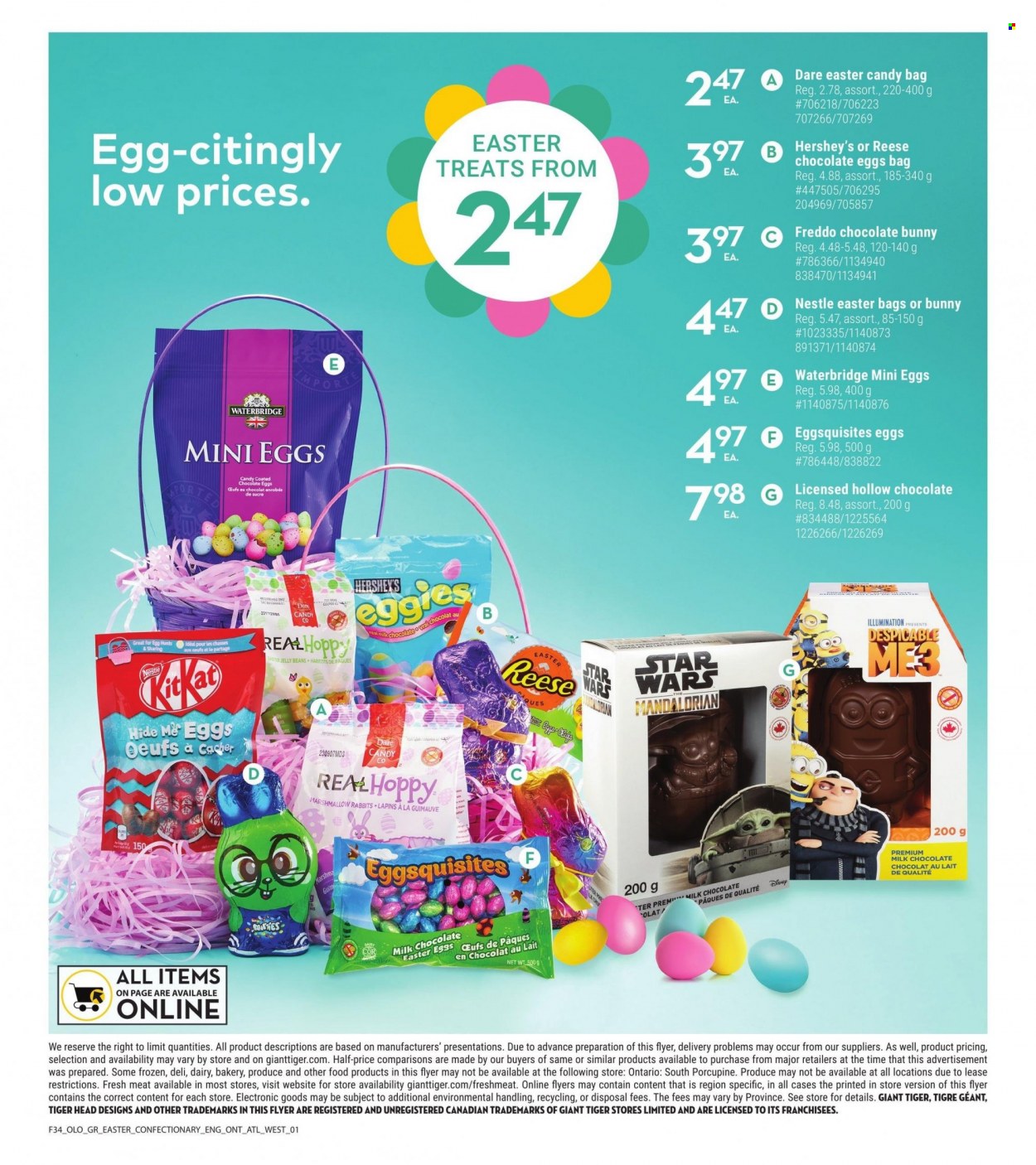 thumbnail - Giant Tiger Flyer - March 22, 2023 - March 28, 2023 - Sales products - Hershey's, marshmallows, milk chocolate, chocolate, jelly beans, chocolate egg, chocolate bunny, easter candy, Nestlé. Page 3.
