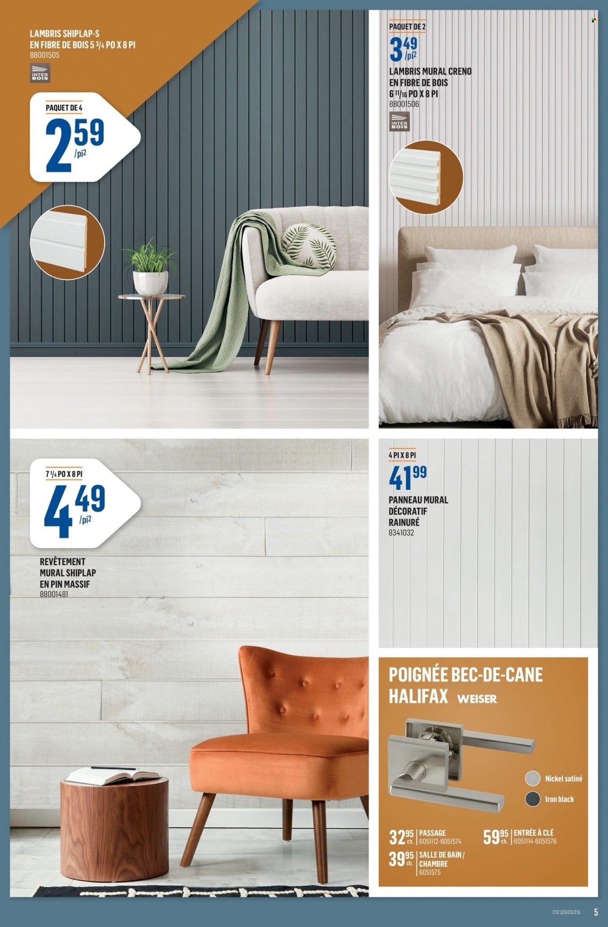 thumbnail - Canac Flyer - March 23, 2023 - March 29, 2023 - Sales products - shiplap. Page 5.