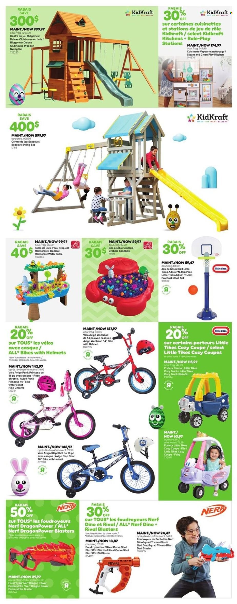 thumbnail - Toys''R''Us Flyer - March 23, 2023 - April 05, 2023 - Sales products - table, basketball, helmet, bicycle, princess, KidKraft, Little Tikes, swing set, Nerf. Page 4.