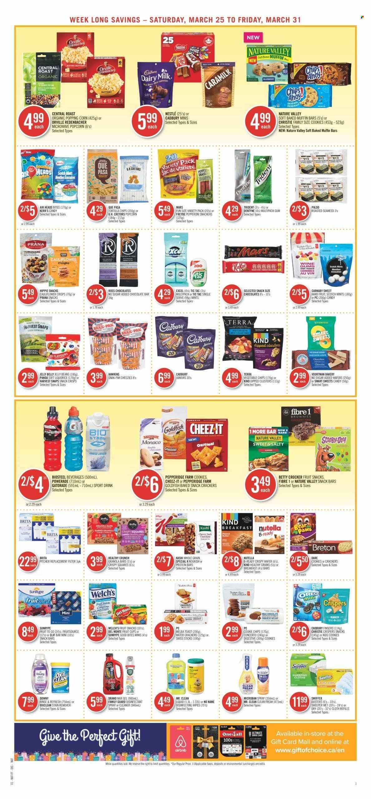 thumbnail - Circulaire Shoppers Drug Mart - 25 Mars 2023 - 31 Mars 2023 - Produits soldés - toast, Nestlé, Oreo, granola, Nutella, cookies, popcorn, chips, tortilla chips, crackers, Brita. Page 6.