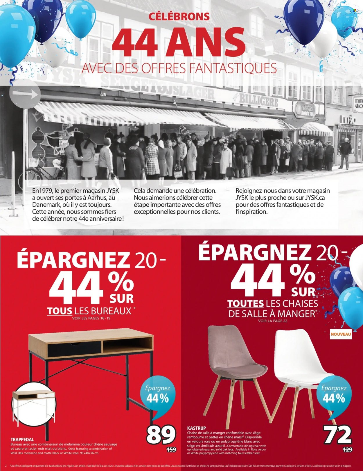 thumbnail - JYSK Flyer - March 23, 2023 - March 29, 2023 - Sales products - chair pad, chair, dining chair, desk. Page 2.