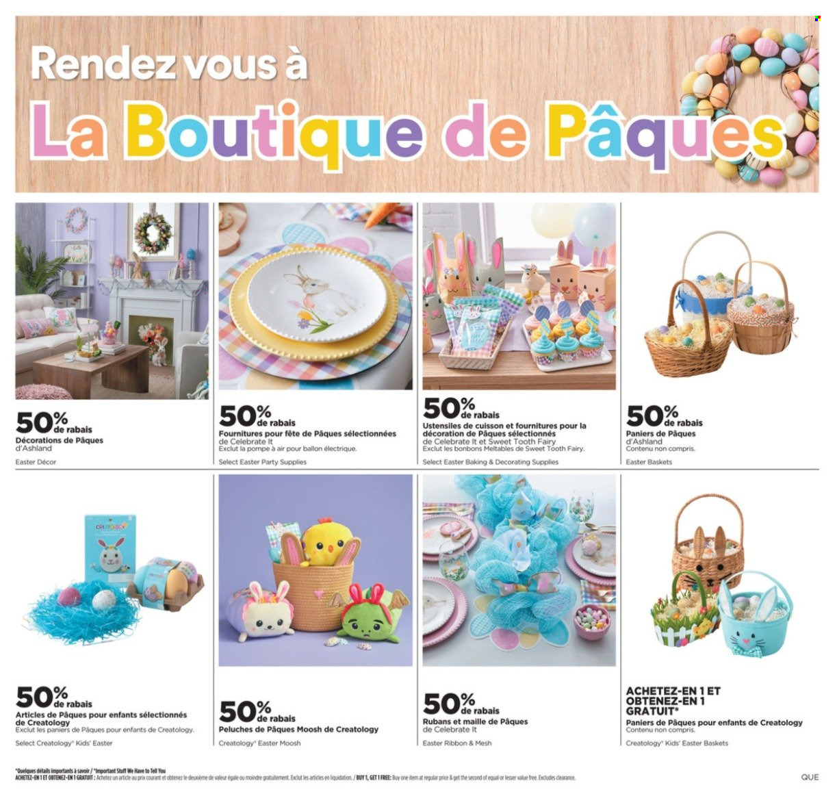 thumbnail - Michaels Flyer - March 27, 2023 - March 30, 2023 - Sales products - basket, party supplies, ribbon, easter decor, easter basket. Page 1.