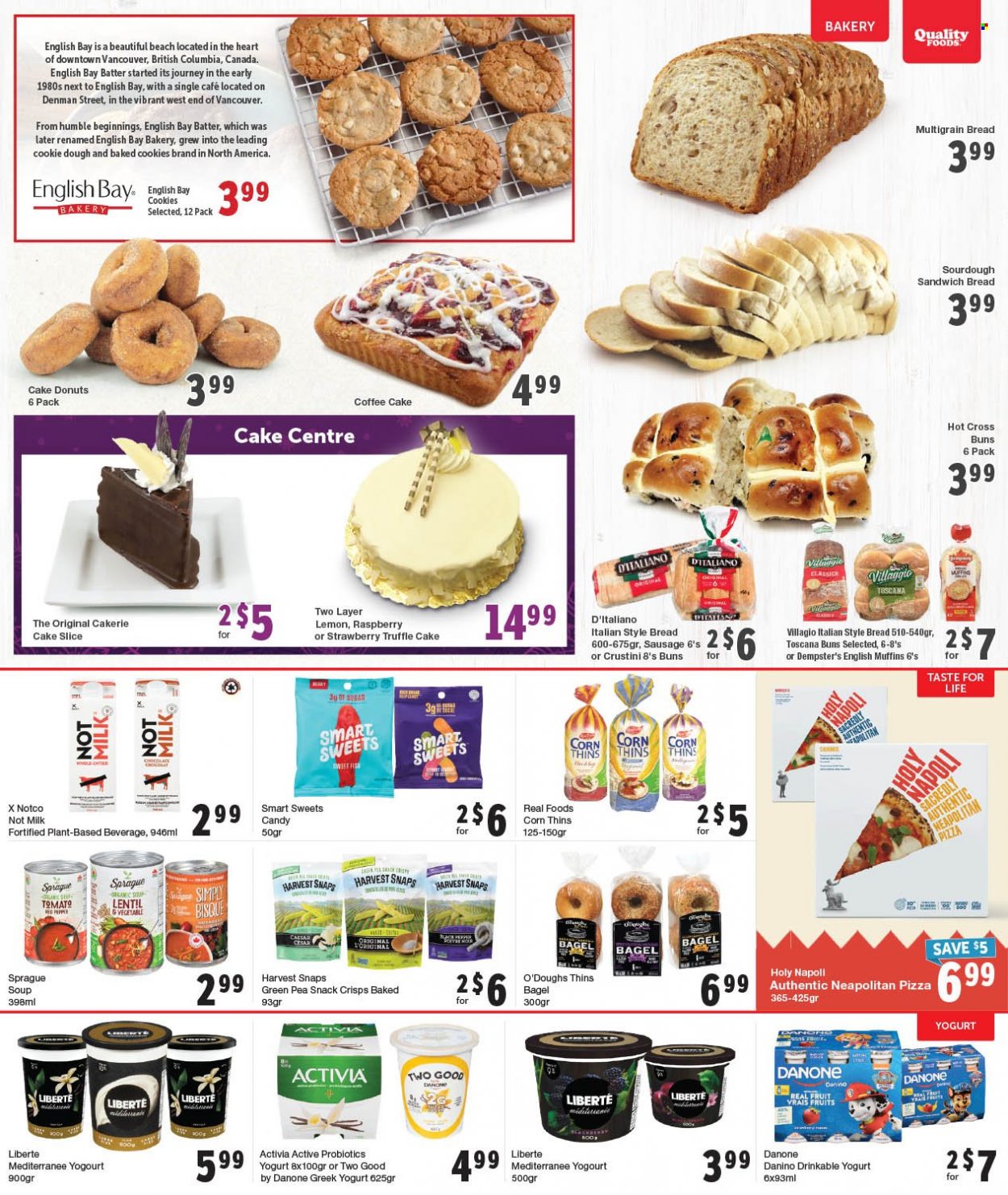 thumbnail - Circulaire Quality Foods - 27 Mars 2023 - 02 Avril 2023 - Produits soldés - donut, pizza, sandwich, Danone, cookies, café, Activia. Page 8.