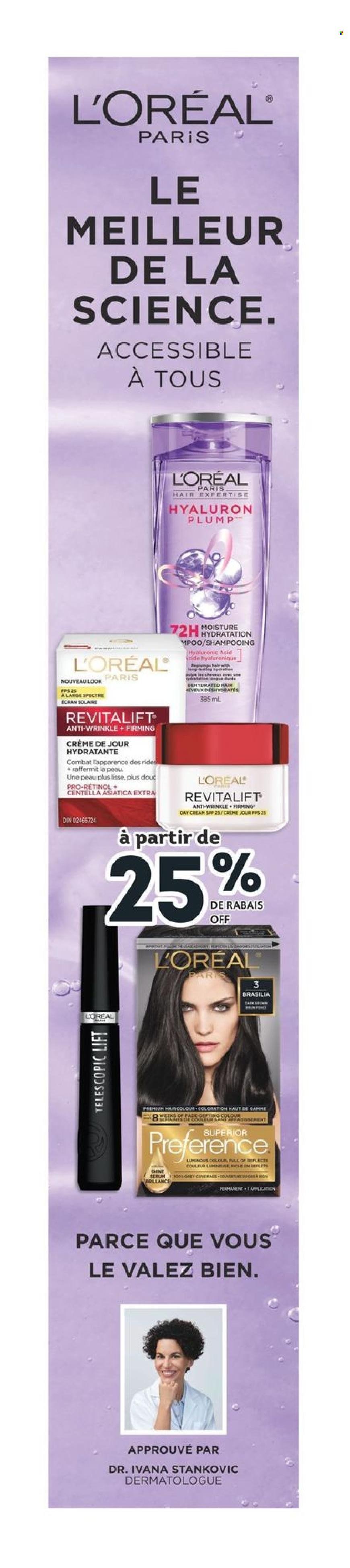 thumbnail - Circulaire Brunet - 30 Mars 2023 - 05 Avril 2023 - Produits soldés - shampooing, L'Oréal, sérum, crème de jour. Page 18.
