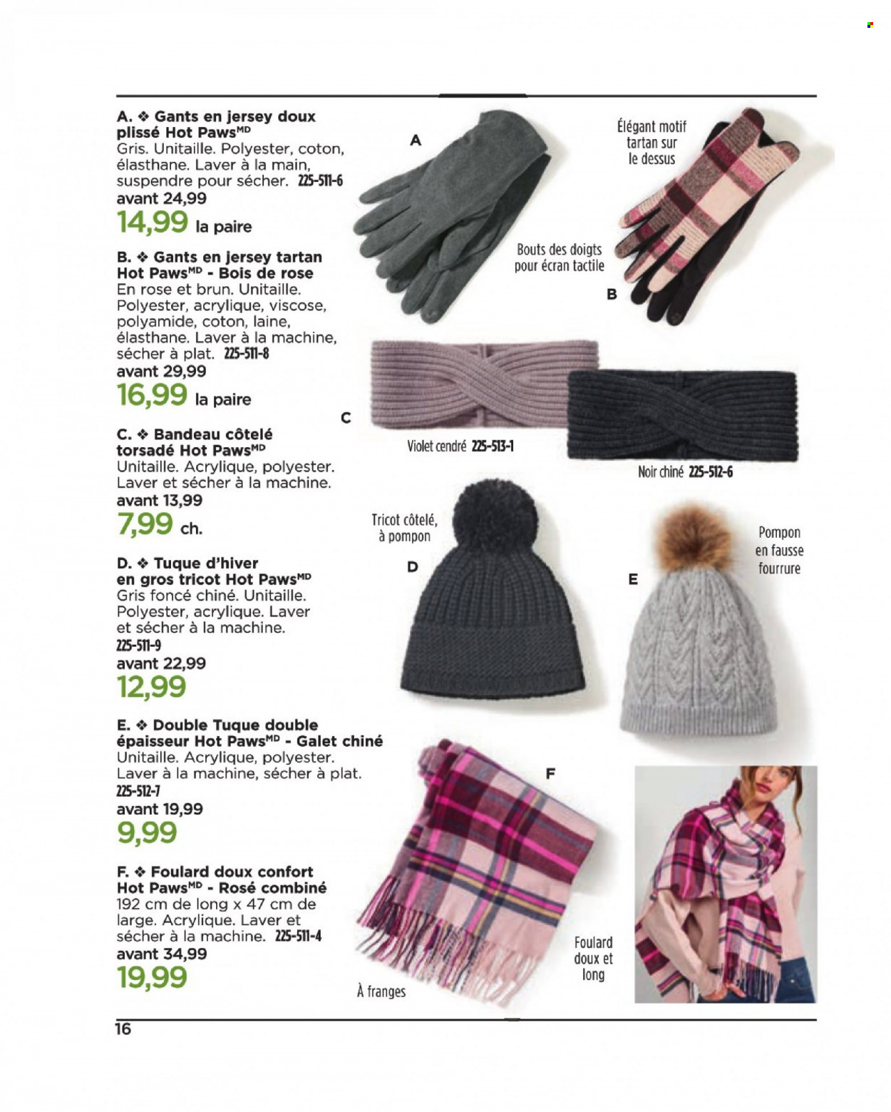 thumbnail - Circulaire Avon - Produits soldés - foulard, gants, bandeau. Page 16.