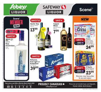 Circulaire Sobeys Liquor - 30 Mars 2023 - 05 Avril 2023.