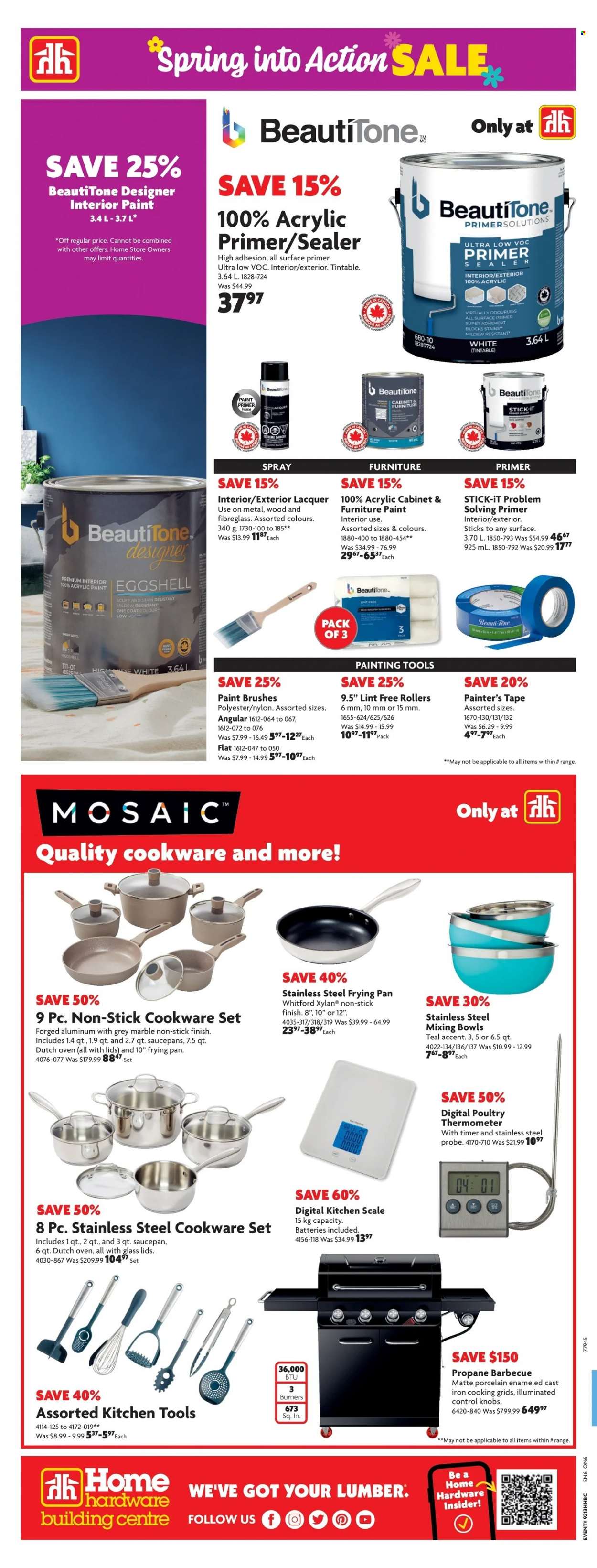 thumbnail - Home Hardware Building Centre Flyer - March 30, 2023 - April 05, 2023 - Sales products - scale, cabinet, paint brush, painting tools, paint, thermometer. Page 2.