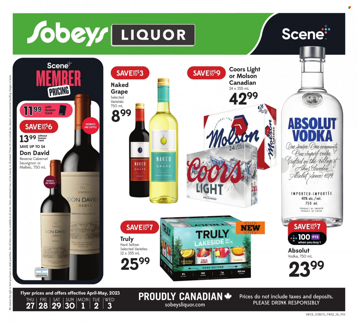 Sobeys Liquor flyer - April 27, 2023 - May 03, 2023. Page 1