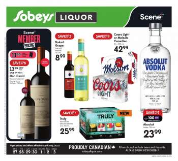Circulaire Sobeys Liquor - 27 Avril 2023 - 03 Mai 2023.