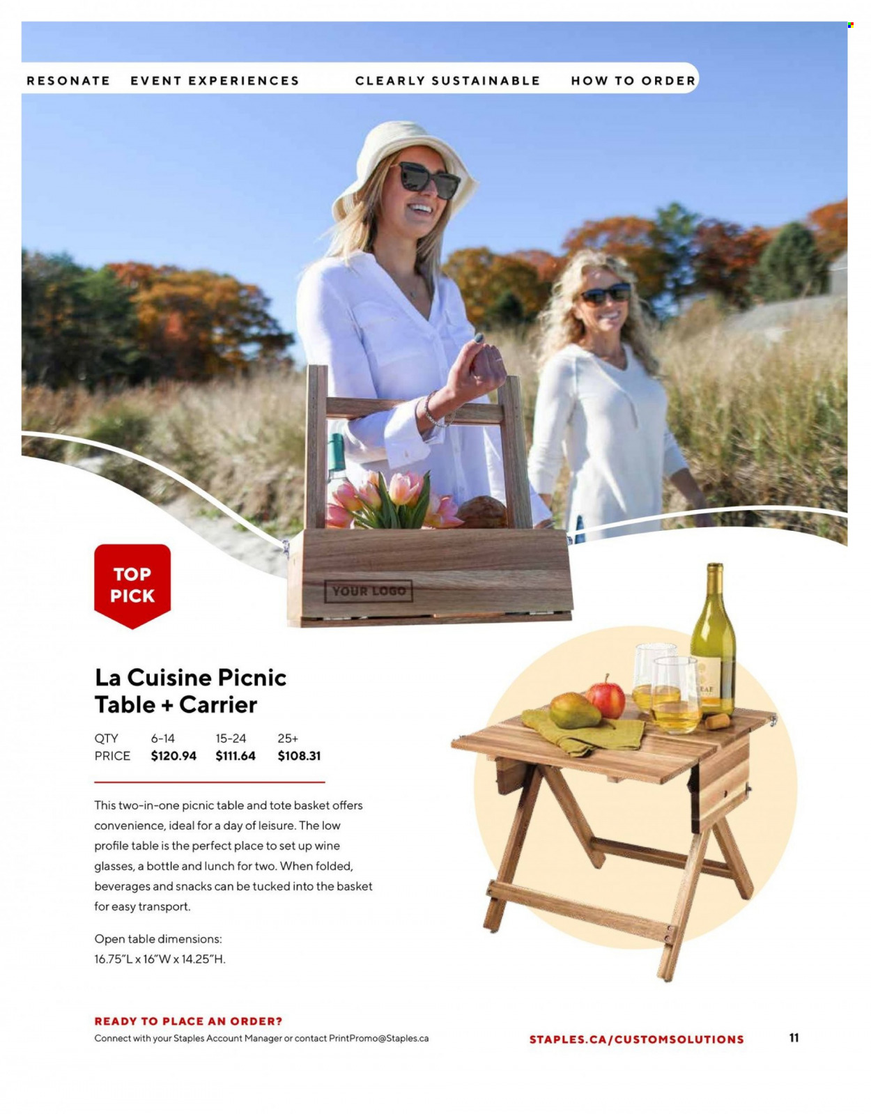 thumbnail - Staples Flyer - April 28, 2023 - August 31, 2023 - Sales products - basket, wine glass, table. Page 11.