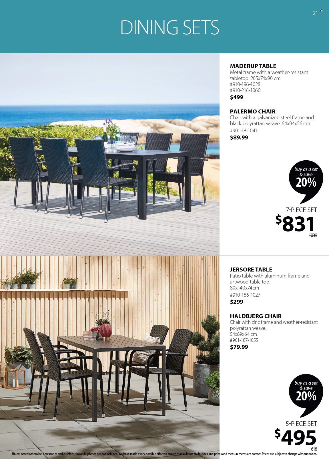 thumbnail - JYSK Flyer - Sales products - cushion, table, chair, metal frame. Page 21.