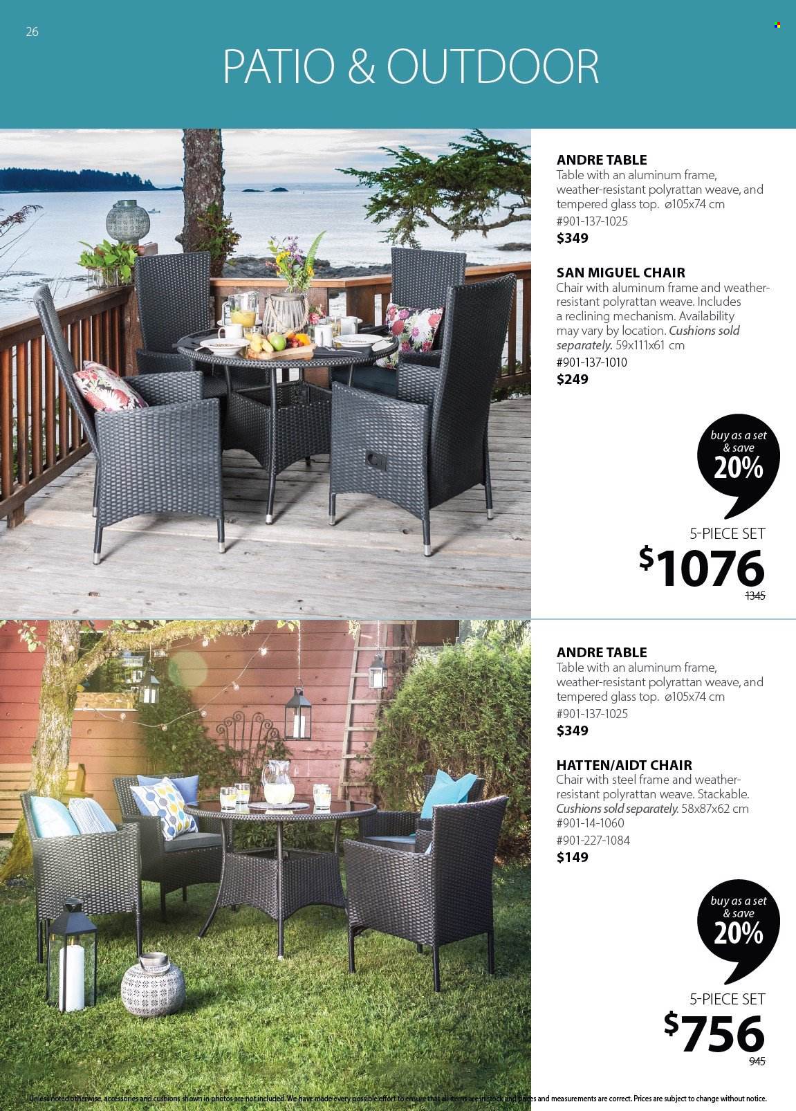 thumbnail - JYSK Flyer - Sales products - cushion, table, chair. Page 26.