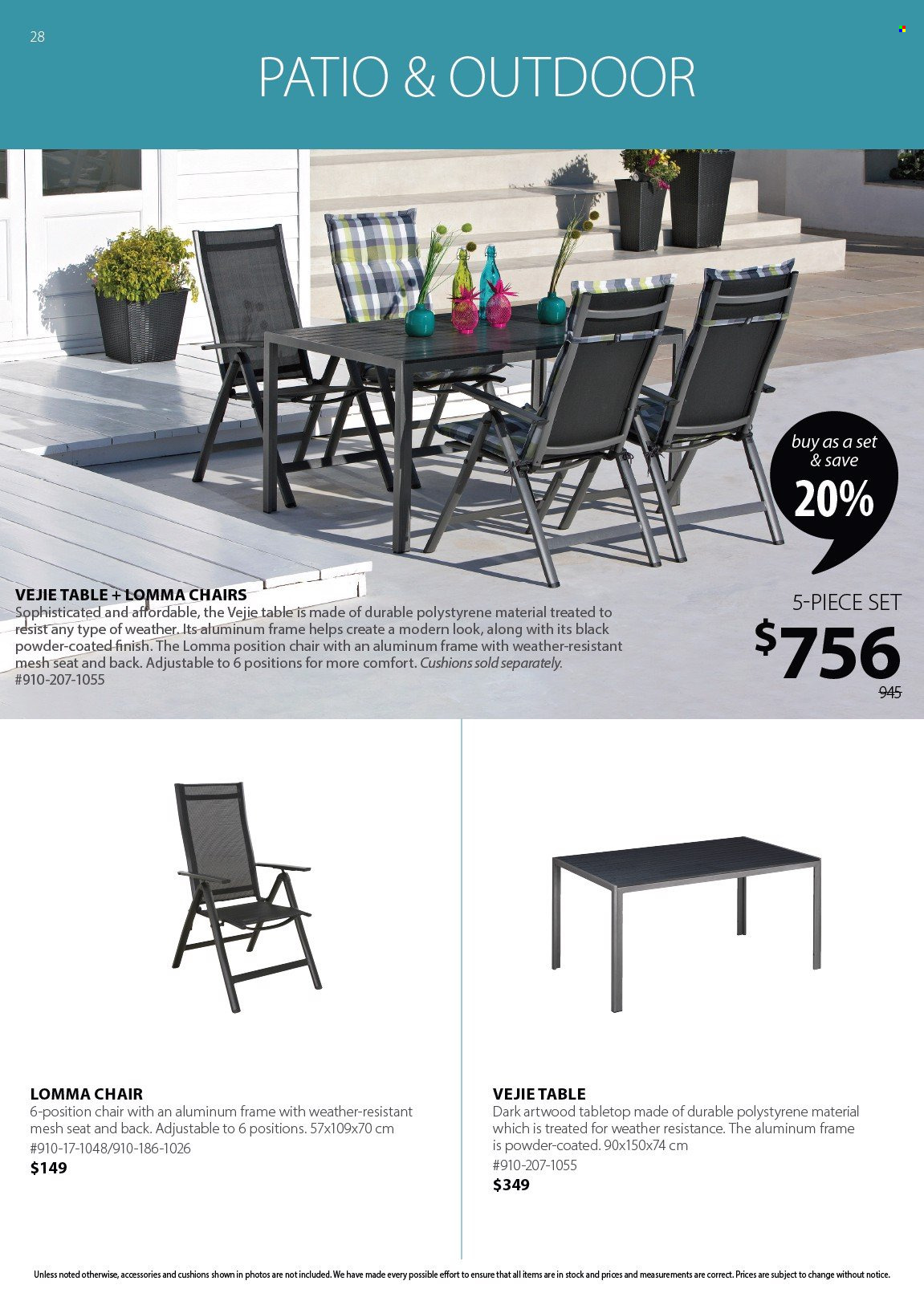thumbnail - JYSK Flyer - Sales products - cushion, table, chair. Page 28.