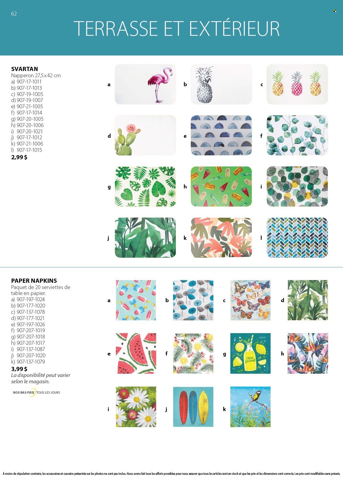 thumbnail - JYSK Flyer - Sales products - napkins, serviettes, paper, table. Page 62.