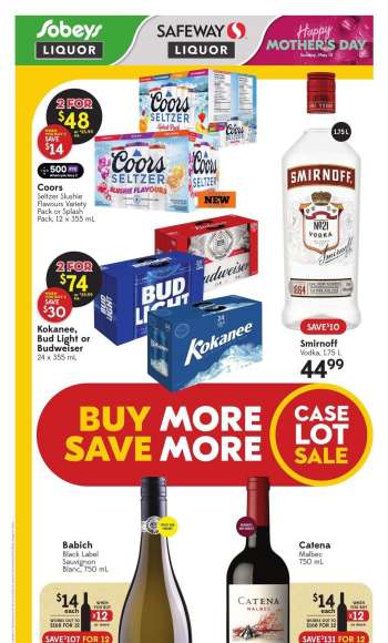 Circulaire Sobeys Liquor - 11 Mai 2023 - 17 Mai 2023.