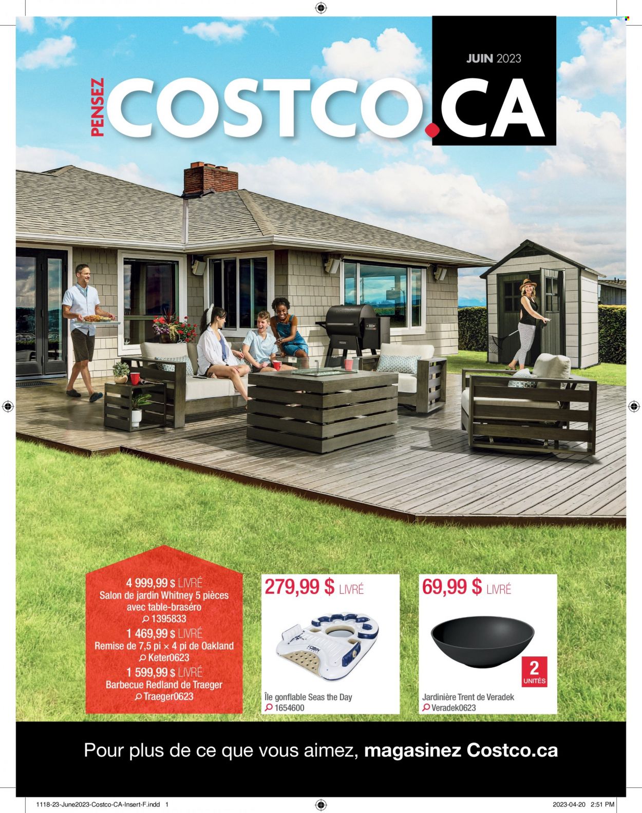 thumbnail - Circulaire Costco - 01 Juin 2023 - 30 Juin 2023 - Produits soldés - livre, table, salon de jardin, barbecue, jardinière. Page 1.