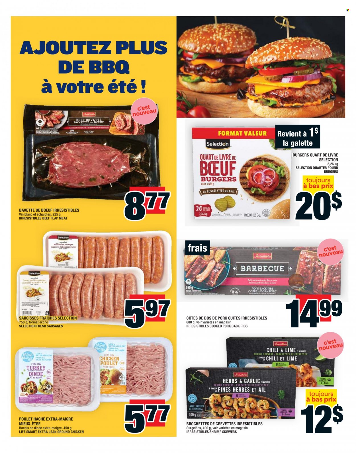 thumbnail - Super C Flyer - June 08, 2023 - June 14, 2023 - Sales products - shrimps, shrimp skewers, hamburger, sausage, ground chicken, chicken, ribs, pork meat, pork ribs, pork back ribs. Page 2.