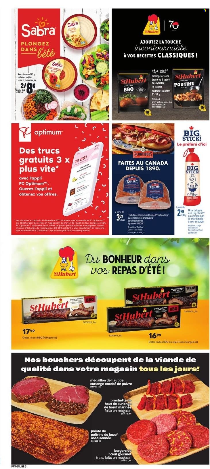 thumbnail - Provigo Flyer - June 08, 2023 - June 14, 2023 - Sales products - Ace, hamburger, sauce, bologna sausage, hummus, Optimum. Page 10.