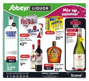 Circulaire Sobeys Liquor - 08 Juin 2023 - 14 Juin 2023.