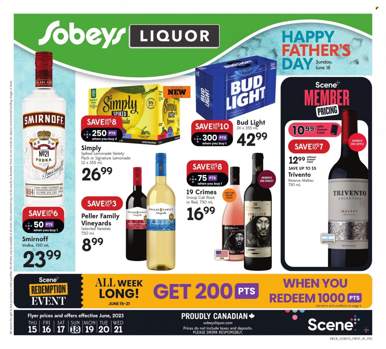Sobeys Liquor flyer - June 15, 2023 - June 21, 2023. Page 1