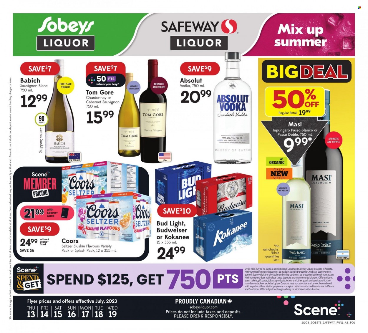 Sobeys Liquor flyer - July 13, 2023 - July 19, 2023. Page 1