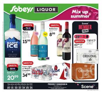 Circulaire Sobeys Liquor - 20 Juillet 2023 - 26 Juillet 2023.