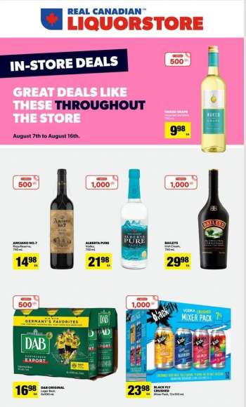 Circulaire Real Canadian Liquorstore - 07 Août 2023 - 16 Août 2023.