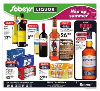 Circulaire Sobeys Liquor - 10 Août 2023 - 16 Août 2023.