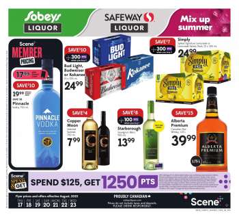 Circulaire Sobeys Liquor - 17 Août 2023 - 23 Août 2023.